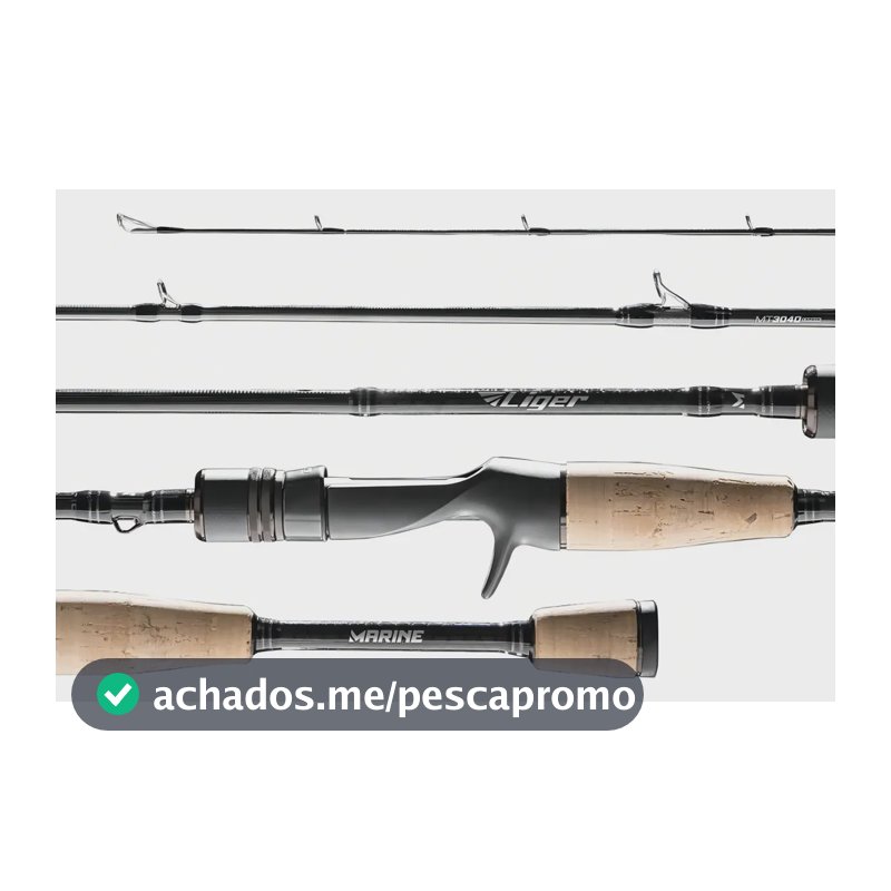 Vara De Pesca Marine Liger 1,73m 12-16lb Carbono Para Carret Cinza
