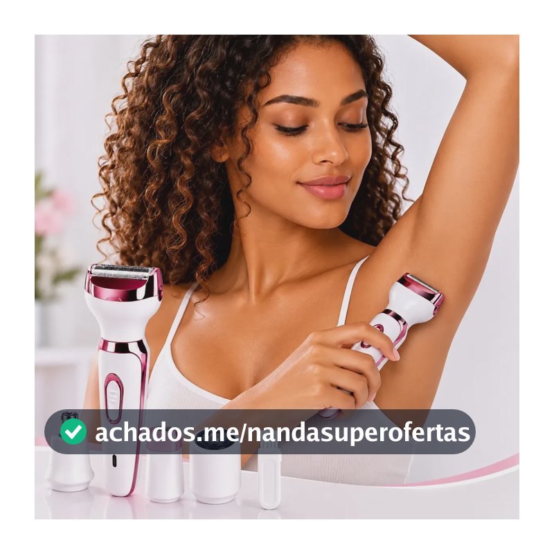 Depilador Feminino 4 Em 1 Usb Rosto Axila Sem Dor Branco 127/220v