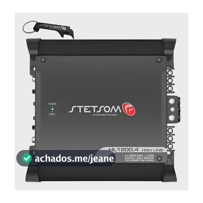 Modulo Stetsom 1200w Hl1200.4 1 Ohm 4x300w High Line Black Cor Preto