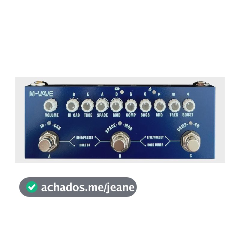 Pedaleira M-Vave Cube-Baby Bass Multi-efeitos Azul para Baixo Elétrico