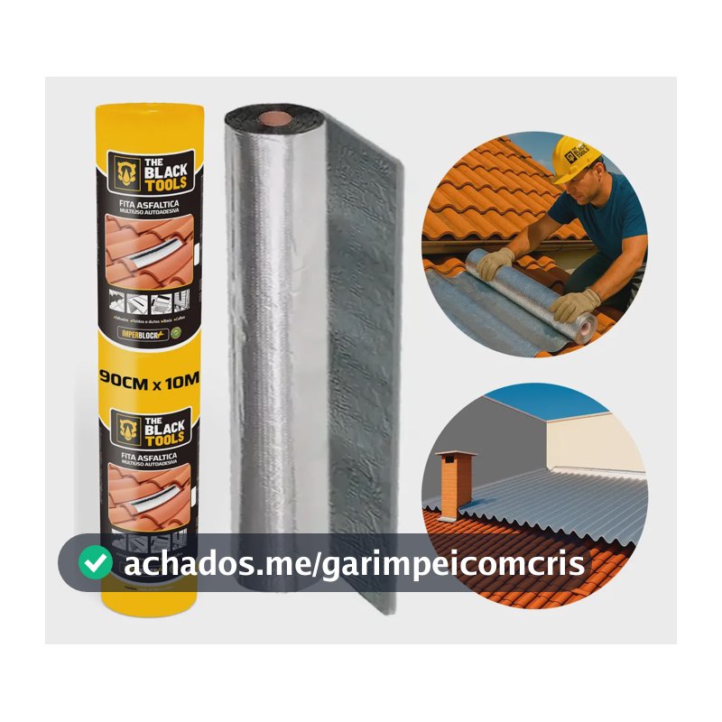 Manta Asfáltica Auto Adesiva Aluminizada - 90cm X 10m