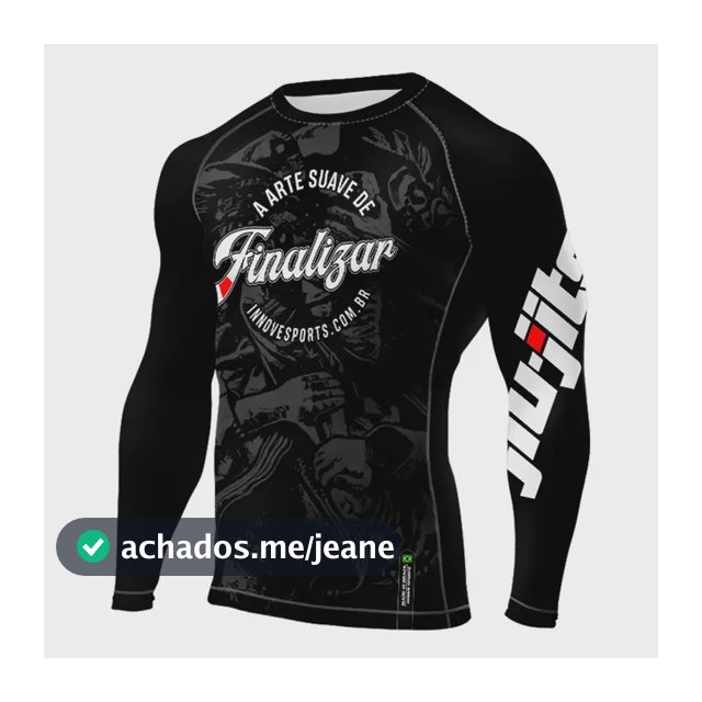 Camisa Rashguard Segunda Pele Jiu Jitsu Finaliza Manga Longa
