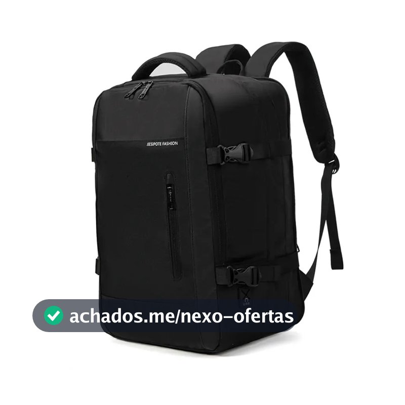 Mochila sem gênero, impermeável, reforçada, com capacidade ampliada de 30-42L, adequada para portátil, viagens diárias, cor preta