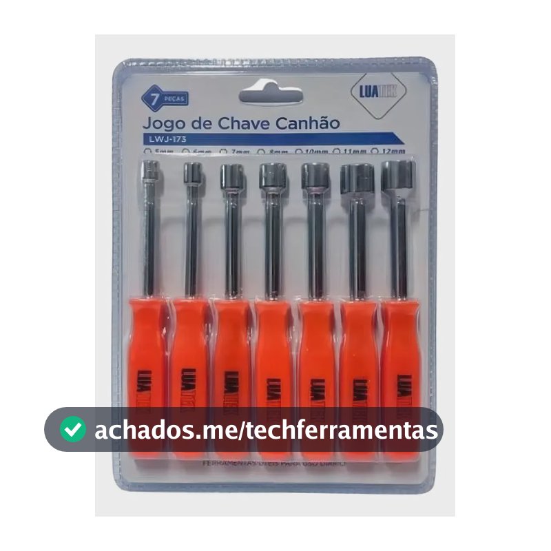 Kit De Chave Canhão Sextavada 7 Pc Aço 5 A 12mm Profissional