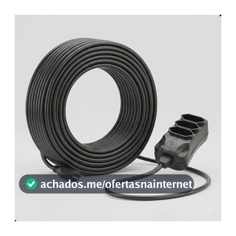 Extensão Elétrica 30 Metros Reforçada 3 Tomadas Cabo Resistente 10a 20a Bivolt Uso Profissional Residencial Obra Alta Durabilidade