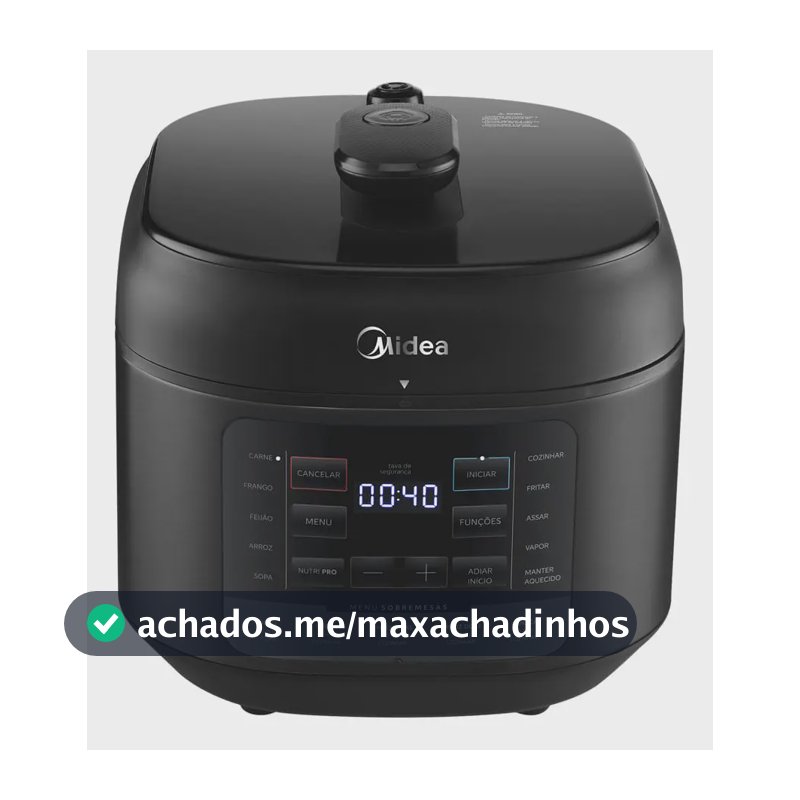 Panela De Pressão Elétrica 5l Nutripro Preta Midea Cor Preto
