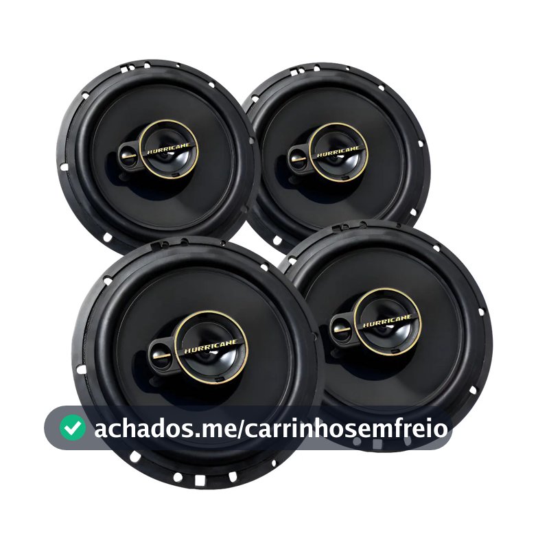 Kit Alto Falante Hurricane Triaxial Aurum A6t 6 Pol 240w 4un Preto