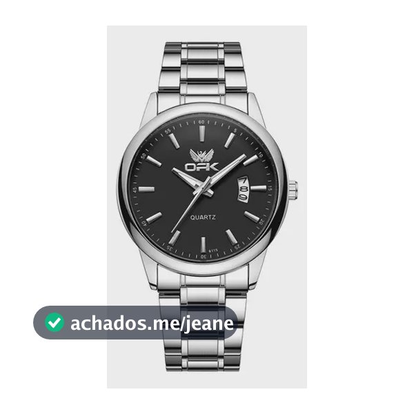 Cor de fundo do relógio masculino Opk 6010 Quartz original: preto