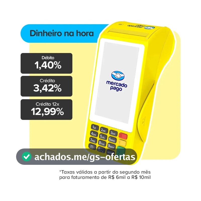 Maquininha De Cartão Pro 3 Mercado Pago Point Amarela Claro 4g/Wifi/Nfc
