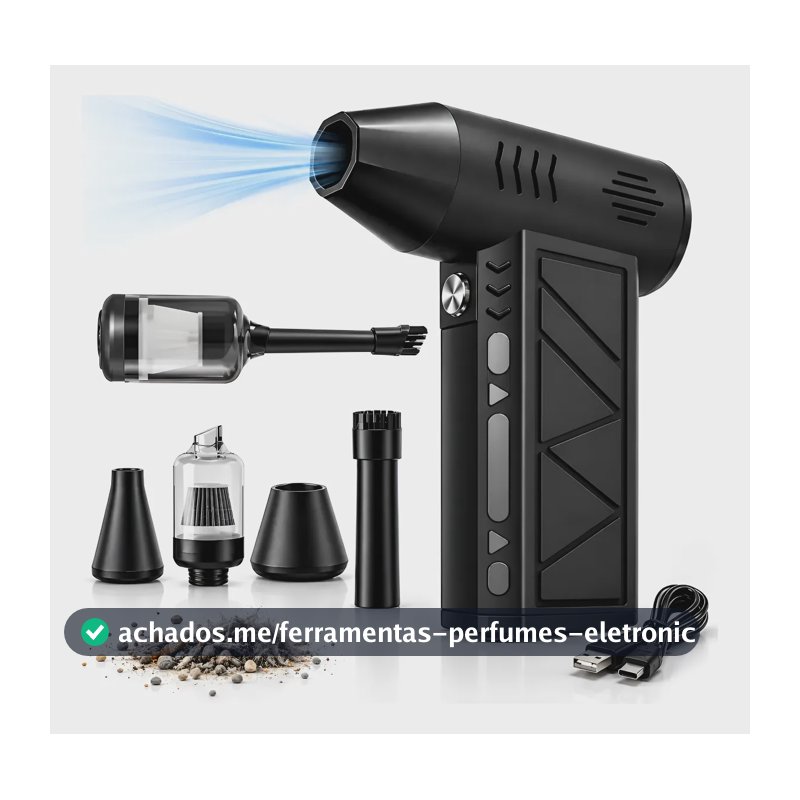 Ventilador Soprador De Ar Turbo 130000 Rpm Sem Fio Portátil Preto 127/220v