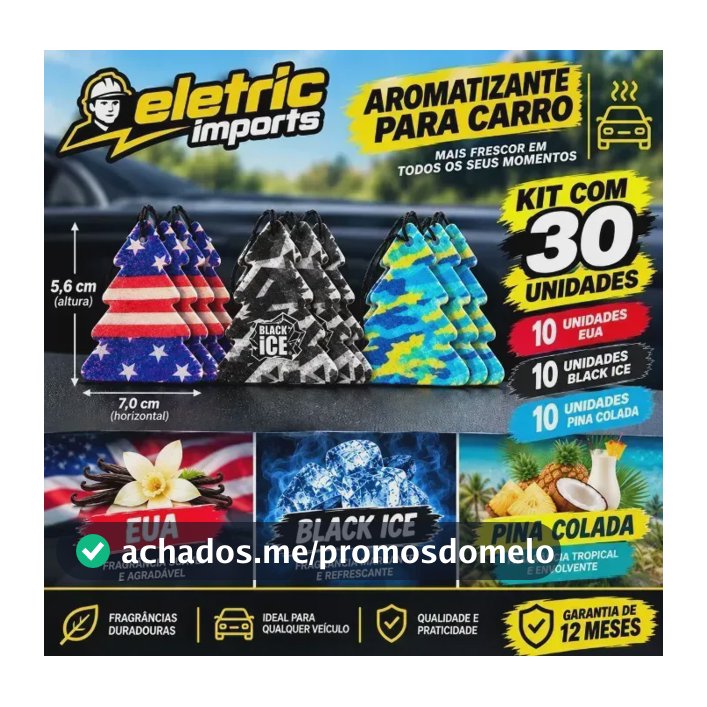 Kit 30 Cheirinho Para Carro Aromatizante Pinheiro Atacado Azul Sortidas