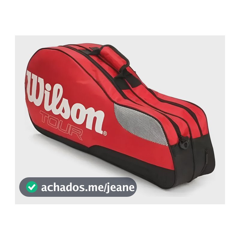Raqueteira Profissional Wilson Tour Vermelha 4 Raquetes Vermelho