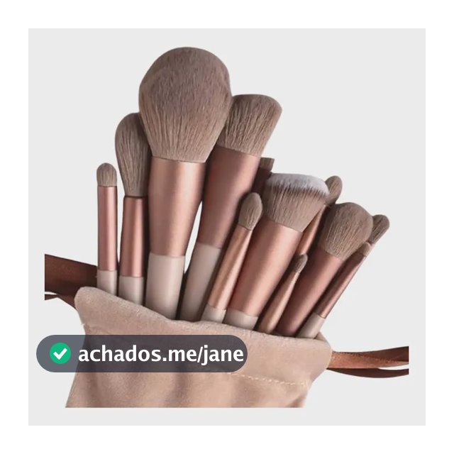 Kit Pincel De Maquiagem Com 13 Unidades Sombra Blush Cor Marrom