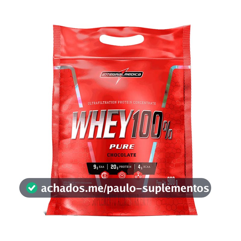 Proteína Integralmédica Whey 100% Pure em pó sabor Chocolate x 900g