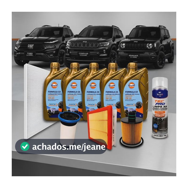 Kit Troca De Óleo E Filtros Toro Renegade Compass 2.0 Diesel