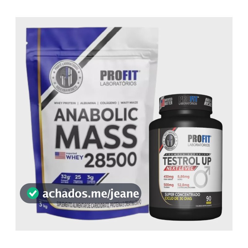 Profit Anabolic Mass + Testrol Up Cápsulas Ninho