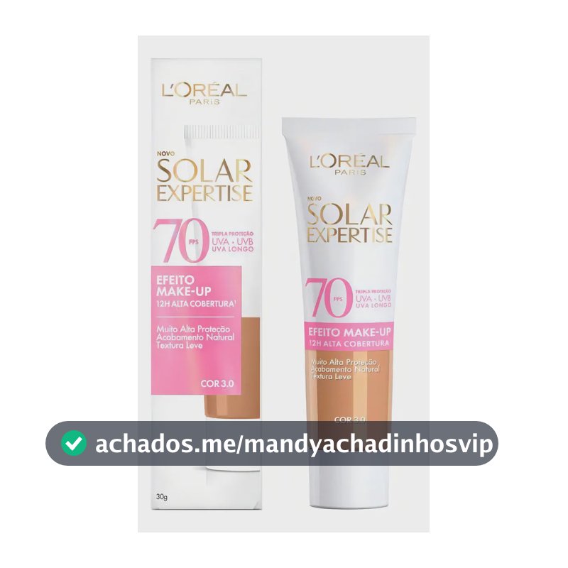 Protetor Solar Facial com Cor FPS 70 Alta Cobertura - L'Oréal Paris Solar Expertise Efeito Make Up - Cor 6.0 30g