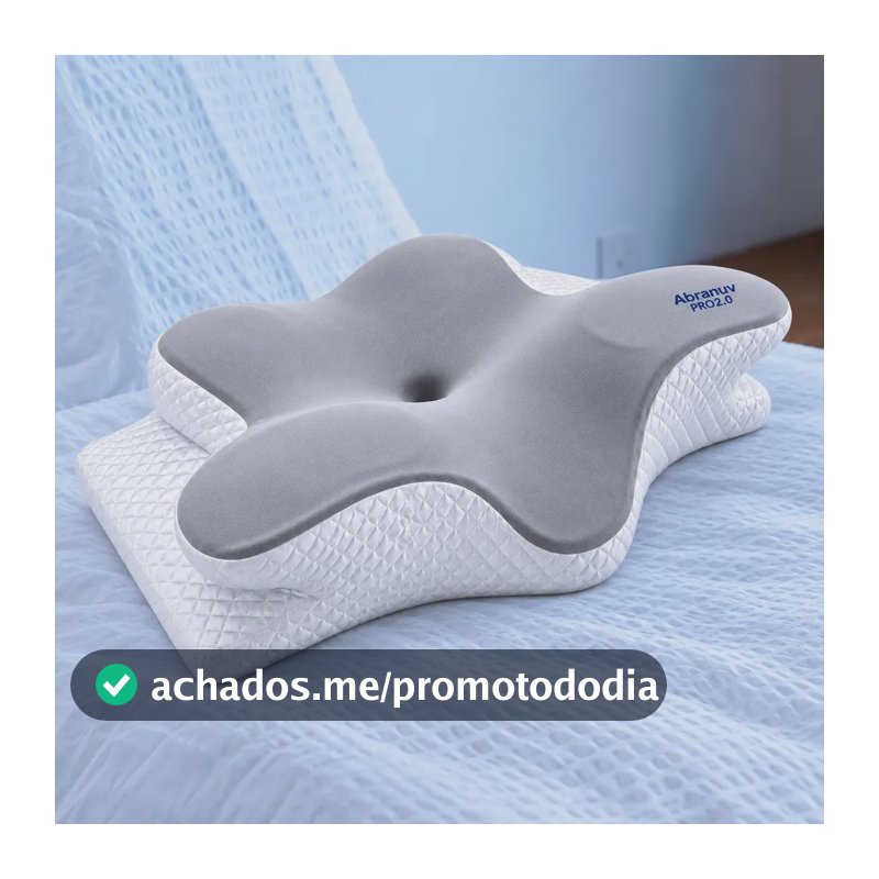 Travesseiro Cervical Ergonômico em Espuma Viscoelástica para Dormir S-5431 VT Abranuv
