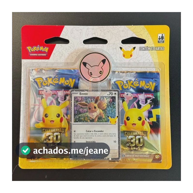 Blister Duplo Com Moeda Eevee - Coleção 30 Anos Português Br