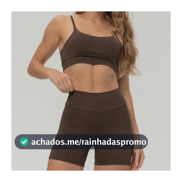 Conjunto Fitness Academia Top Shorts Meia Coxa Cintura Alta