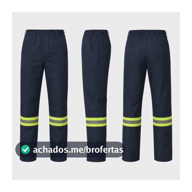 Calça De Brim Uniforme Profissional Com Faixa Refletiva