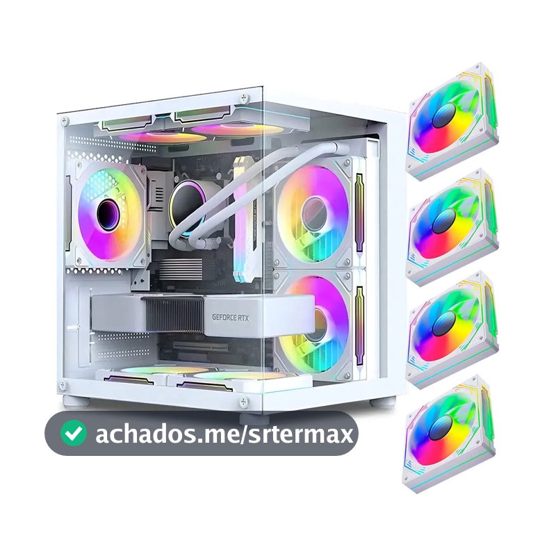 Gabinete Gamer Aquário Em Vidro Com 4 Fans Rgb Gb1797 Cor Branco