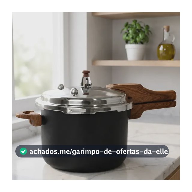Panela Pressão 4,2l Indução Cerâmica 4 Válvulas Segurança Cor Preto