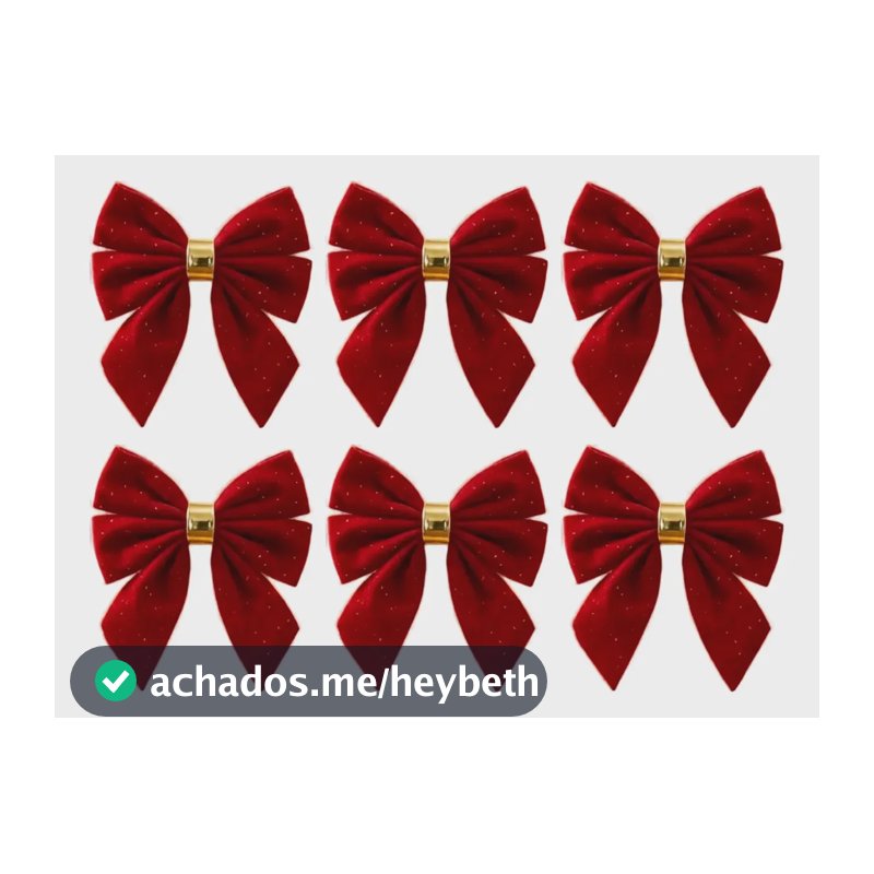 Enfeite De Natal Laço Vermelho Com Glitter 5,5cm 36 Unidades Vermelho
