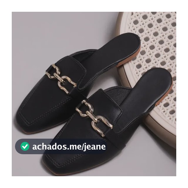 Sapato Mule Feminino Confortável Bico Quadrado Rasteira Moda