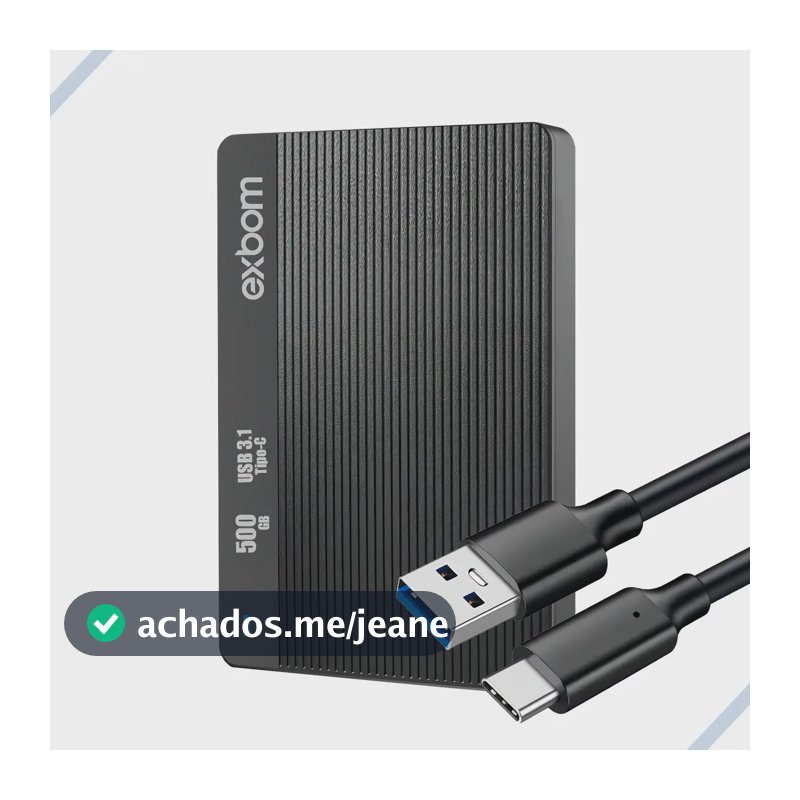Hd externo 500gb Exbom cor preto