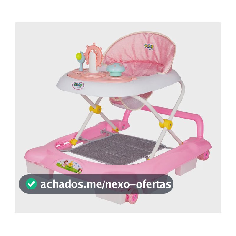 Andador Infantil Musical Para Bebê Empurrador Compacto 3 Ajustes de Altura La Bamba Maxi Baby - Rosa