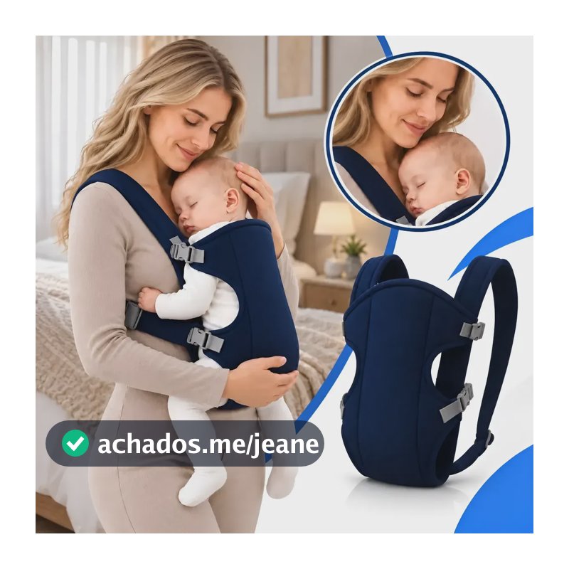 Canguru Carregador Sling Bebê Ergonomico Cadeirinha Conforto Azul-marinho