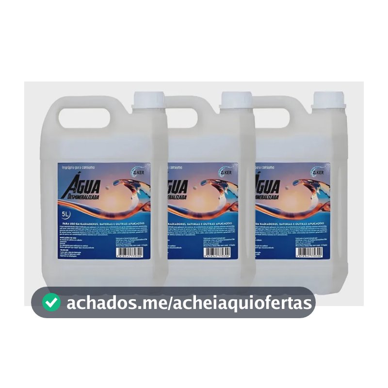 Kit 15 Litros Agua Desmineralizada P/motor Bateria Automotivo Branco