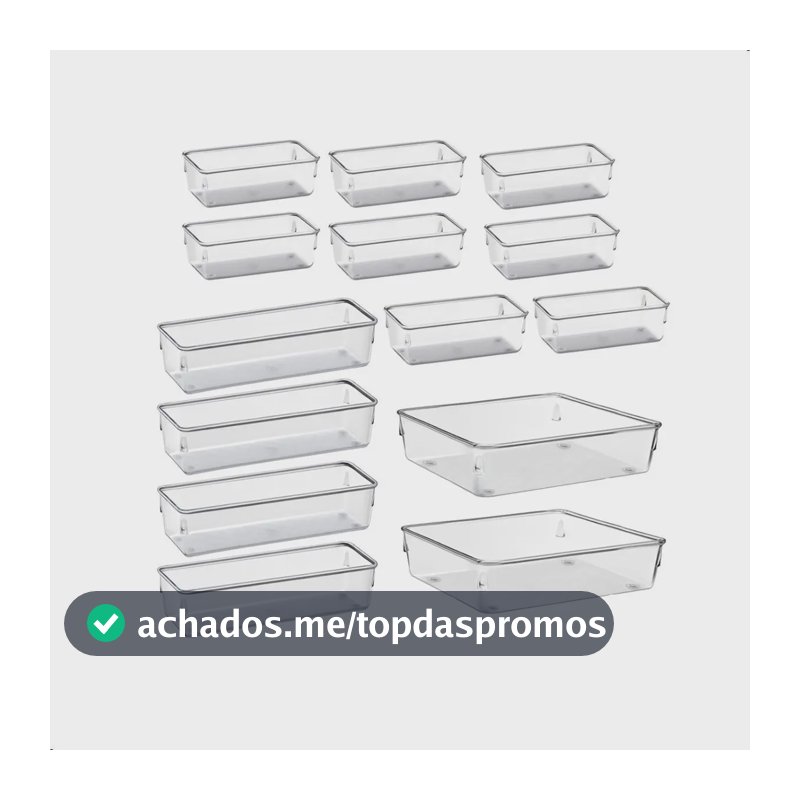 Kit Organizadores Com 14 Multiuso Gavetas Empilhavel