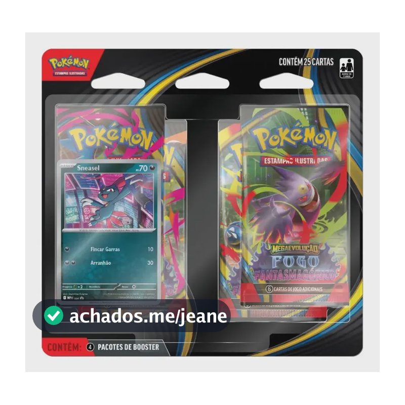 Blister Quadruplo Fogo Fantasmagórico Pokémon Tcg Sneasel Português