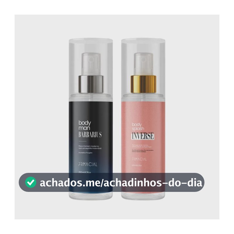 Kit Body Splash Barbarius + Inverse 200ml - Primacial Perfume Amadeirado Frutado