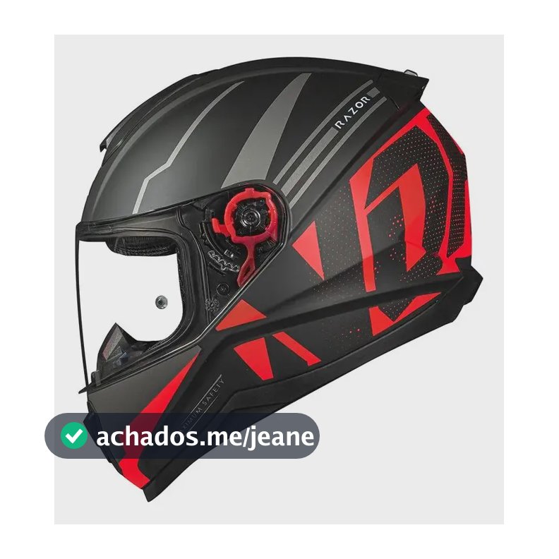 Capacete Para Moto Norisk Razor Full Matte Black Vermelho Tamanho 58