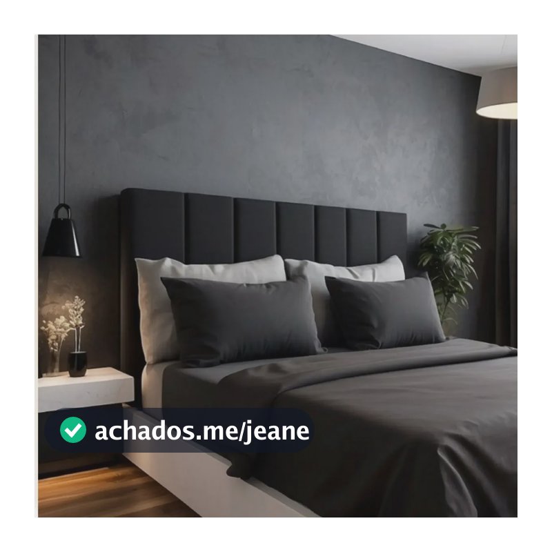 Cabeceira Para Cama Casal Box Estofada C/ 7un Varias Cores Preto
