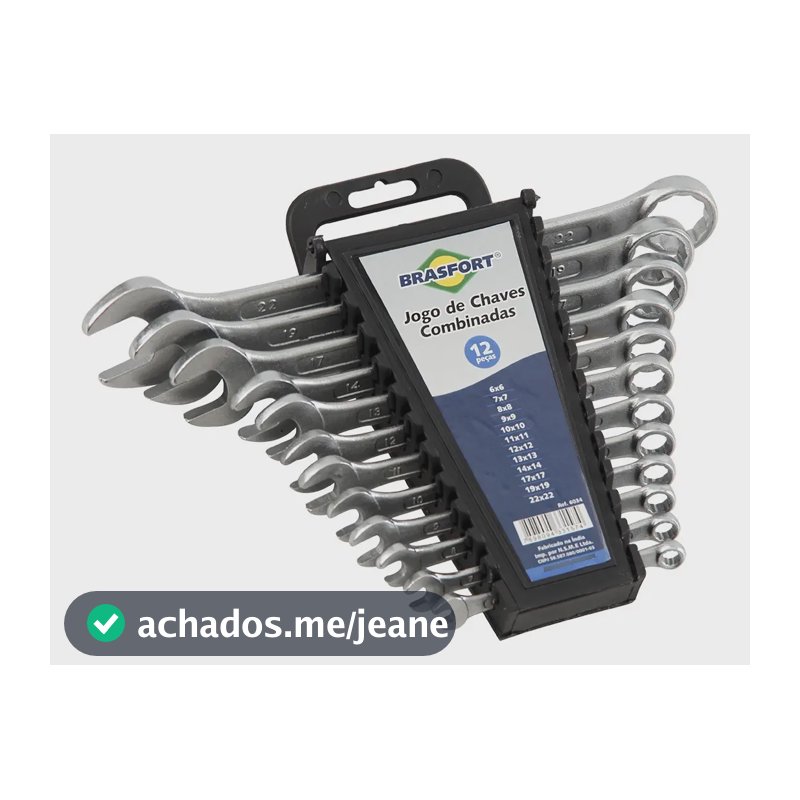 Chave Combinada 6 A 22mm Jogo C/ 12 Peças - Brasfort - 6034