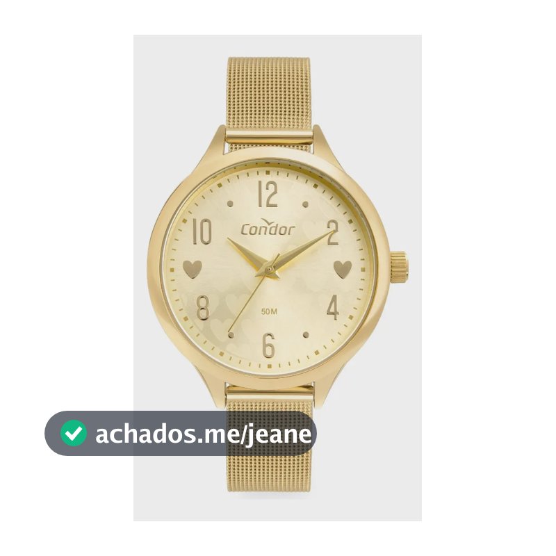 Kit Relógio+pulseira Condor Feminino Dourado Co2035ngz/k4x Dourado Champanhe