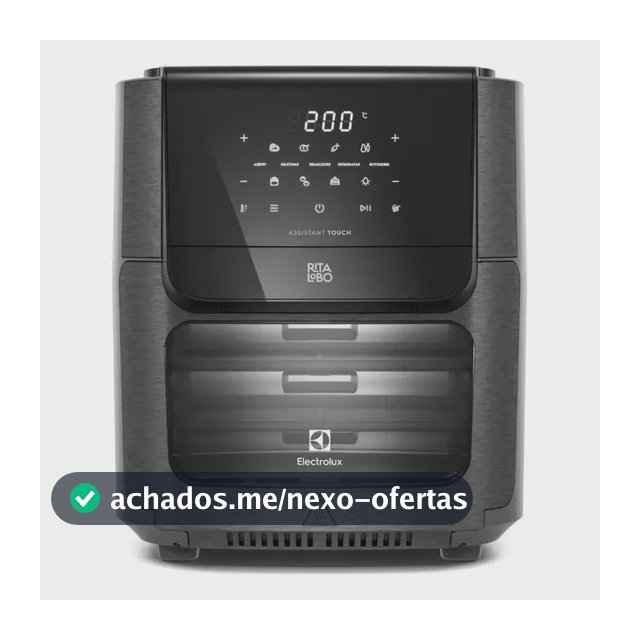 Air Fryer Forno 5 em 1 12L 1700W Digital Espeto Giratório 2 Bandejas Antiaderentes 10 funções 7 Receitas aviso sonoro Fritadeira Elétrica sem Óleo Forno Bancada Electrolux EAF90 Grafite