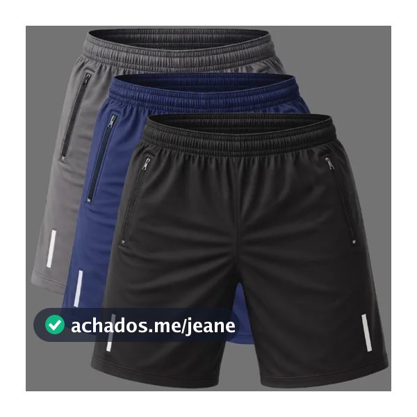Kit 3 Bermuda Masculina Poliéster Pra Academia Caminhada Kit 1 M