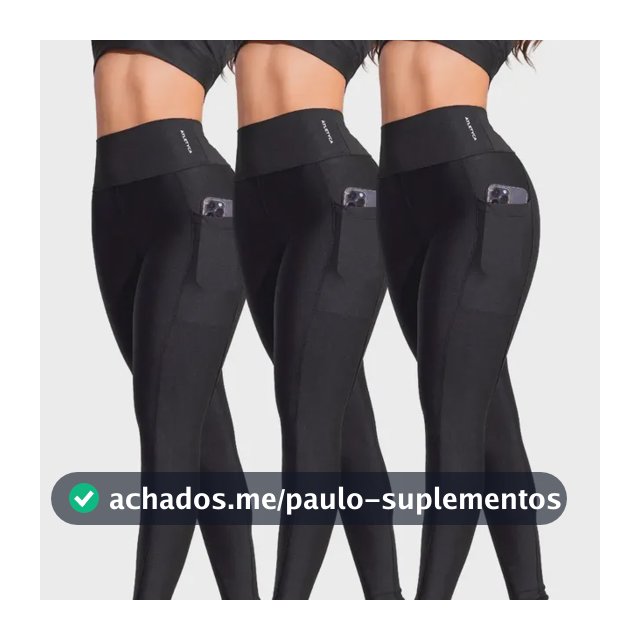 Kit 3 Legging Com Bolso Fitness Feminino Atletyca