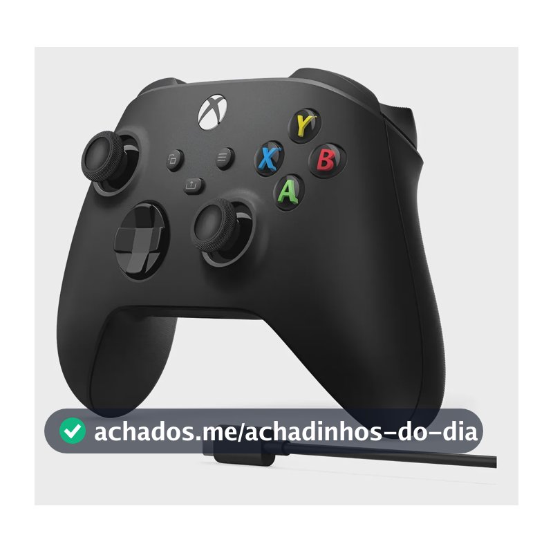 Controle Microsoft Xbox Sem Fio Carbon Black Preto