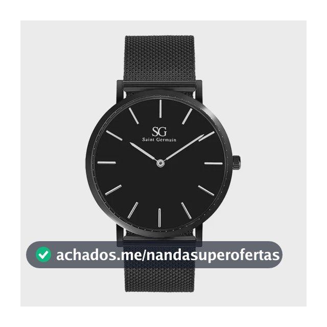 Relógio Masculino Preto Saint Germain Houston Full Black 40mm Fundo Preto