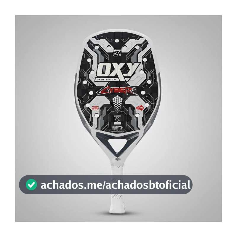 Raquete Beach Tennis Oxy Cyber Renzo Ajuste Balance + Capa Cinza