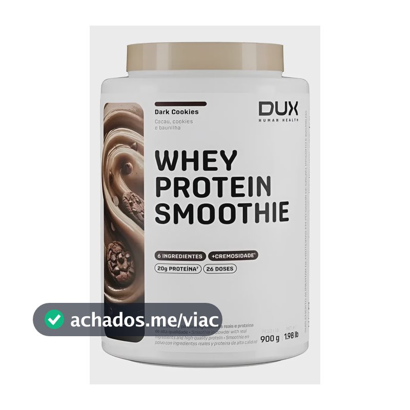 Whey Protein Dux Smoothie Dark Cookies Proteína Em Pó 900g O Dark Cookies