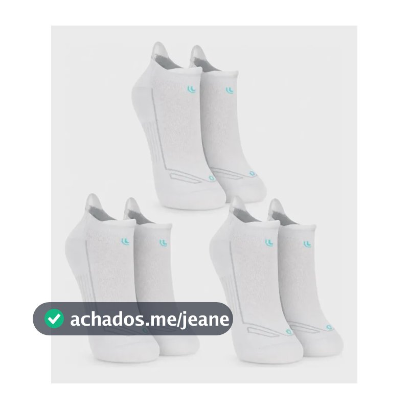 Kit 3 Pares Meia Lupo Performance Running Fitness Cano Curto Branco G - 41 Ao 44