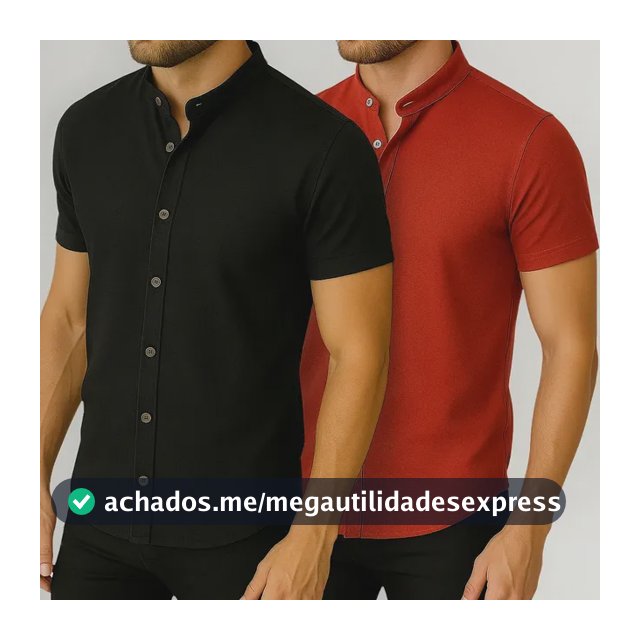 Kit 2 Camisas Masculina Gola Padre Social Esporte Trabalho