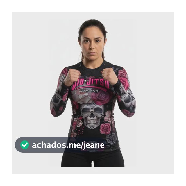 Rash Guard Manga Longa Jiu-jitsu Flores Caveira Innove